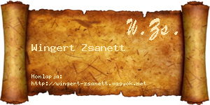Wingert Zsanett névjegykártya